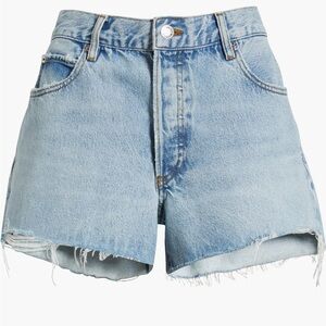 Frame Denim Blue Jean Shorts High-Waisted Distressed